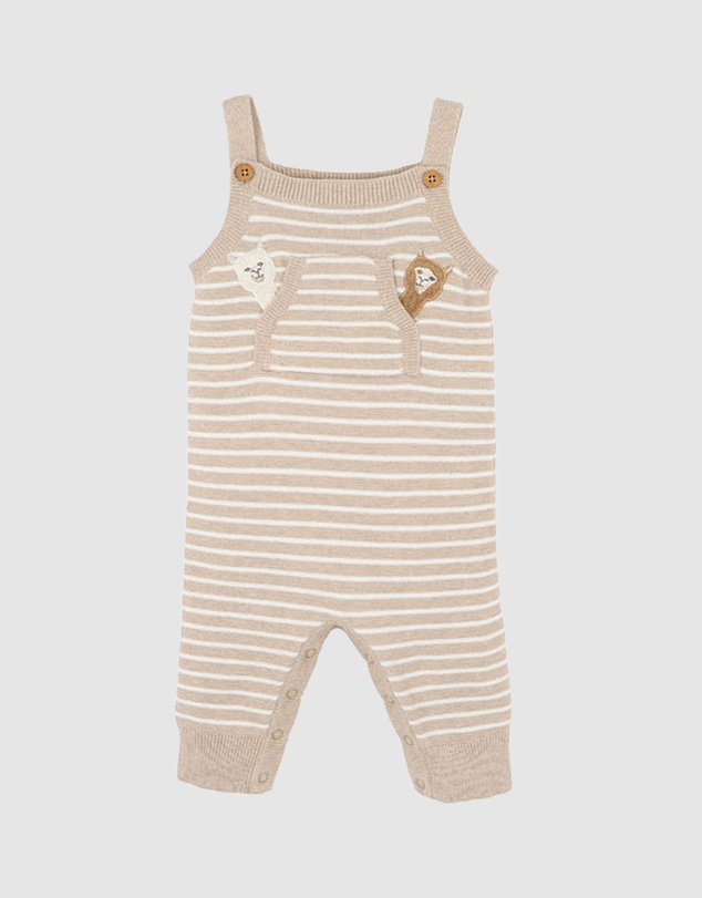 Bebe by Minihaha - Hunter Organic Stripe Knitted Overalls - Babies