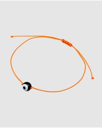 Kuzzoi - ICONIC EXCLUSIVE - Bracelet Nylon Orange Evil Eye Glass Bead