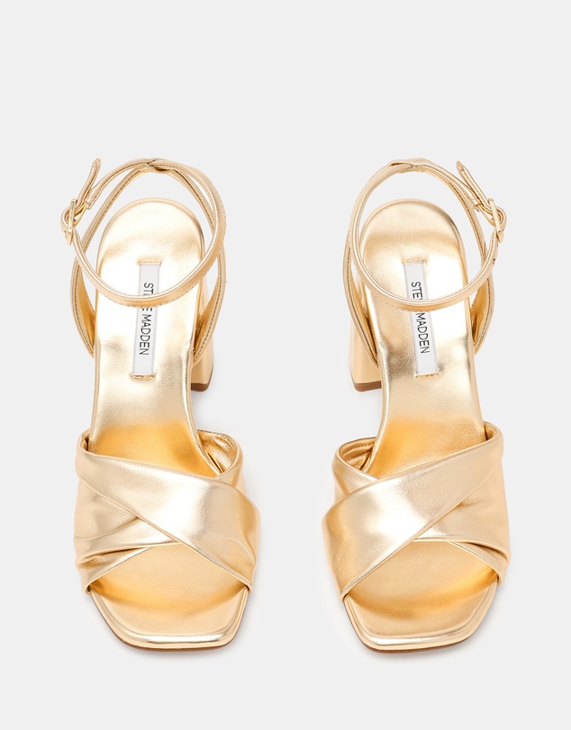 Steve Madden - Mandy Gold Leather Heels