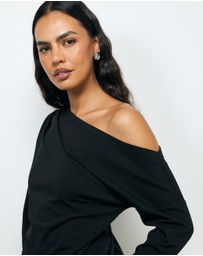 AERE - Caia Off Shoulder Long Sleeve T-Shirt