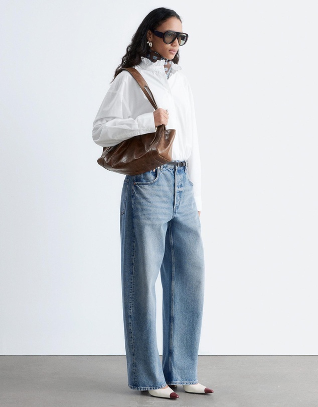 & Other Stories - Long Stand-Collar Cotton Shirt