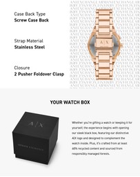 Armani Exchange - Rose Gold Analogue-Chronograph Watch