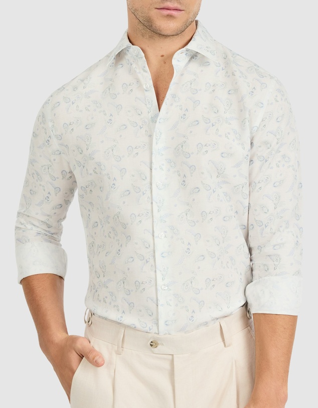 Tarocash - Tide Slim Linen Paisley Shirt