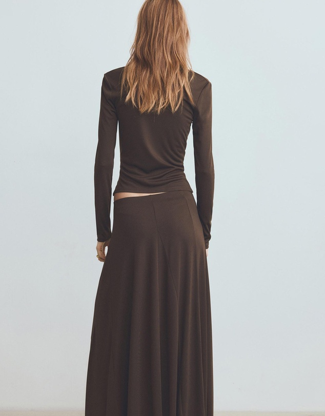 M.N.G - Fitted Top With Draped Neckline