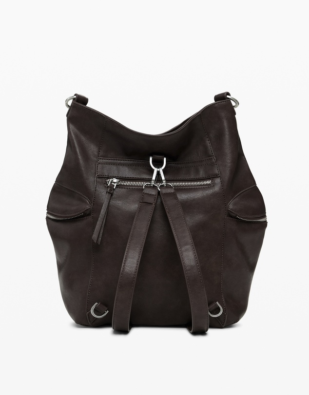 Desigual - Large logo suede-effect backpack