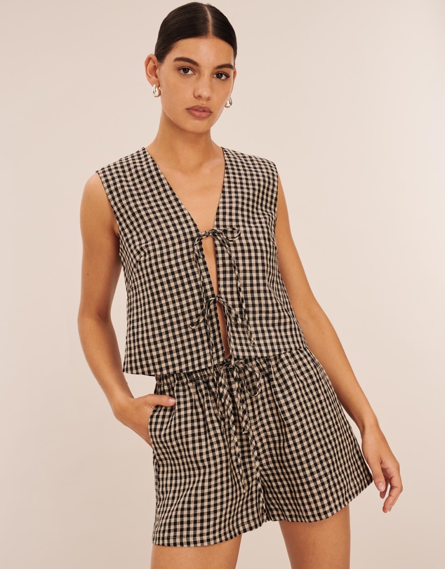 AERE - Gingham Casual Shorts