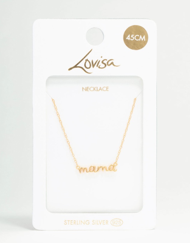 Lovisa - Gold Plated Sterling Silver Mama Necklace