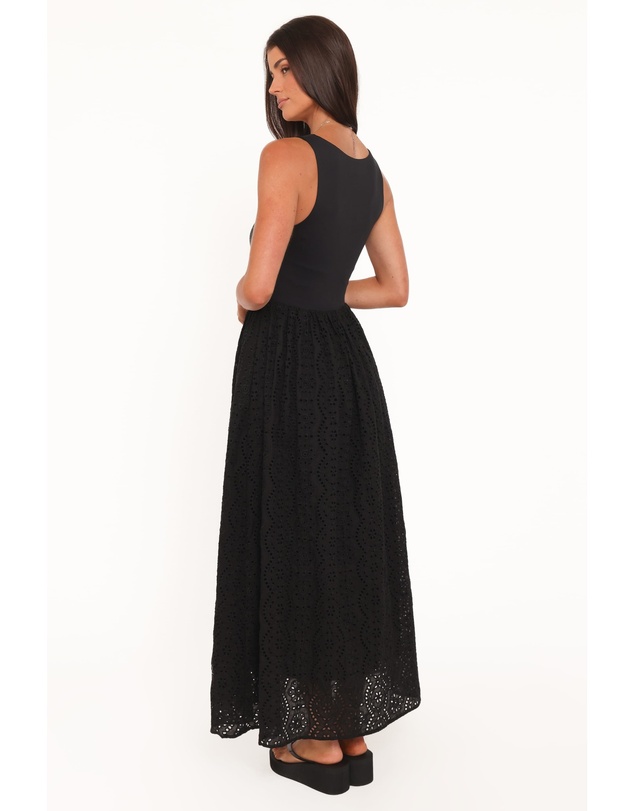 Petal & Pup - Alva Midi Dress - Black Broderie