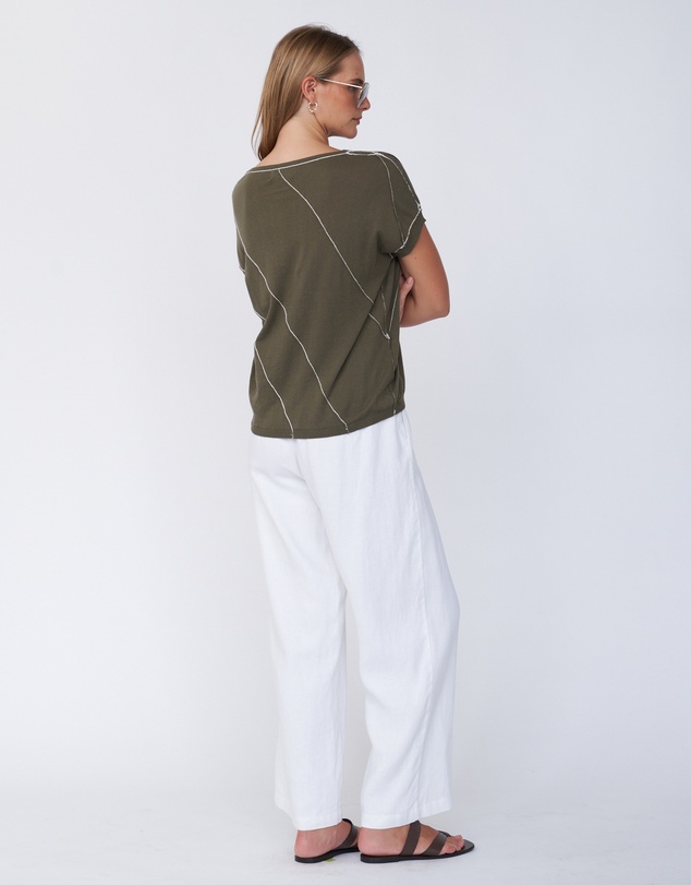Amelius - Fern Contrast Detail Short Sleeve Knit