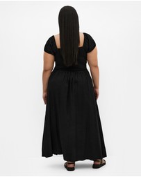 City Chic - Plus size Abbigail Split Maxi Dress - black