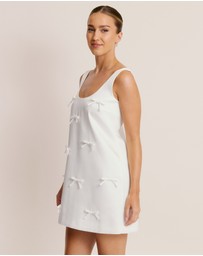 Six Stories - Scoop Neck Bow Detail Mini Dress