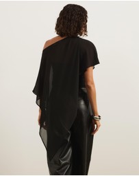 Atmos&Here - Molly Sheer Chiffon Poncho With Cami Top