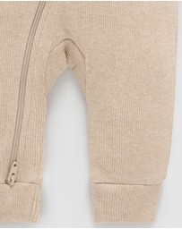 Purebaby - Ribbed Zip Growsuit -Kids-Babies