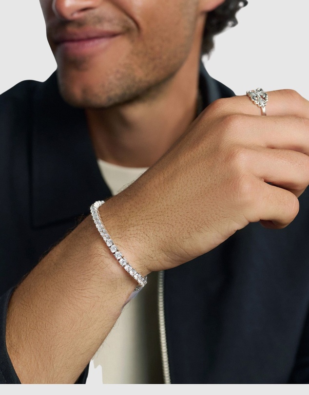 Nialaya Jewellery - Tennis Bracelet with Silver