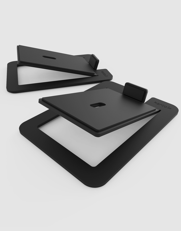 iWorld - Kanto S6 Angled Desktop Speaker Stands for Large Speakers - Pair, Black