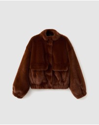M.N.G - Faux-Fur Jacket With Pockets