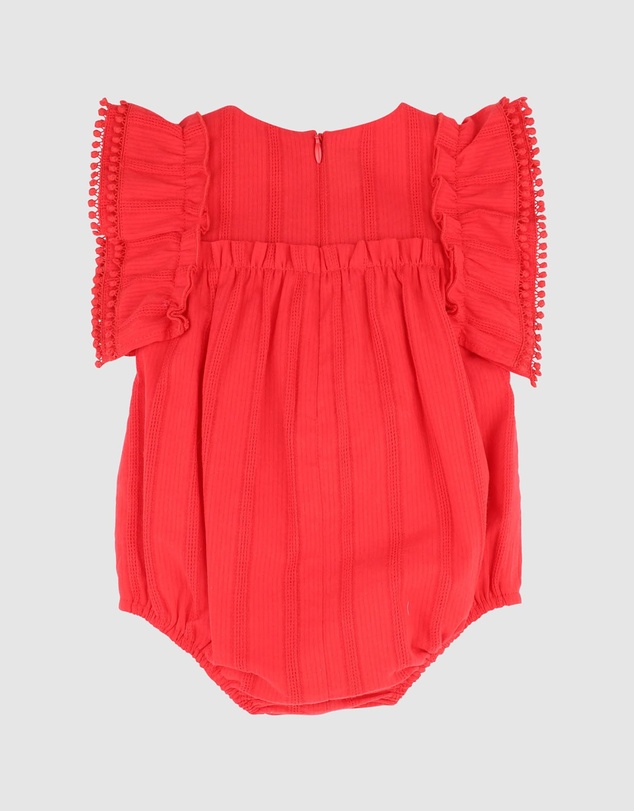 Bebe by Minihaha - Festive Stripe Broidery Bodysuit - Babies
