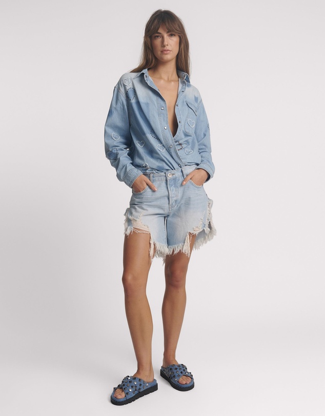 ONE TEASPOON - Studded Denim Iggy Slides