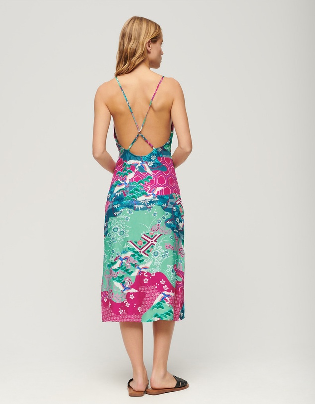 Superdry - Printed Midi Slip Cami Slim Fit Dress