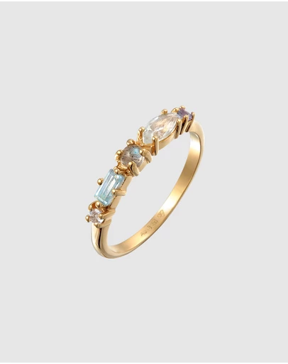 Elli Jewelry - Memoire Garden Ring in Gold-Plated 925 Silver