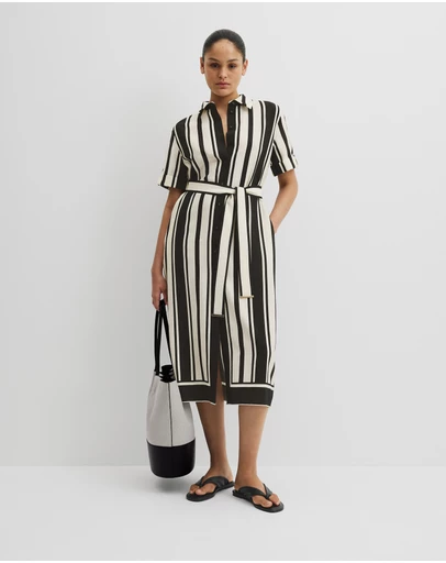 Country Road - Stripe Midi Shirt Dress