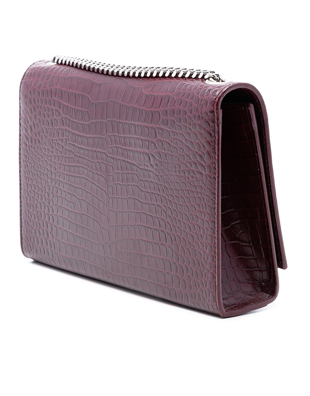 Pre-Loved by Azura Reborn - Pre-Loved Medium Croc Embossed Leather Monogram Kate Tassel Crossbody