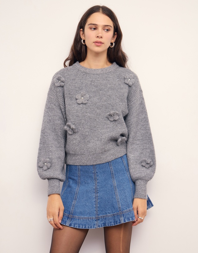 MINKPINK - Vera Floral Applique Knit Jumper