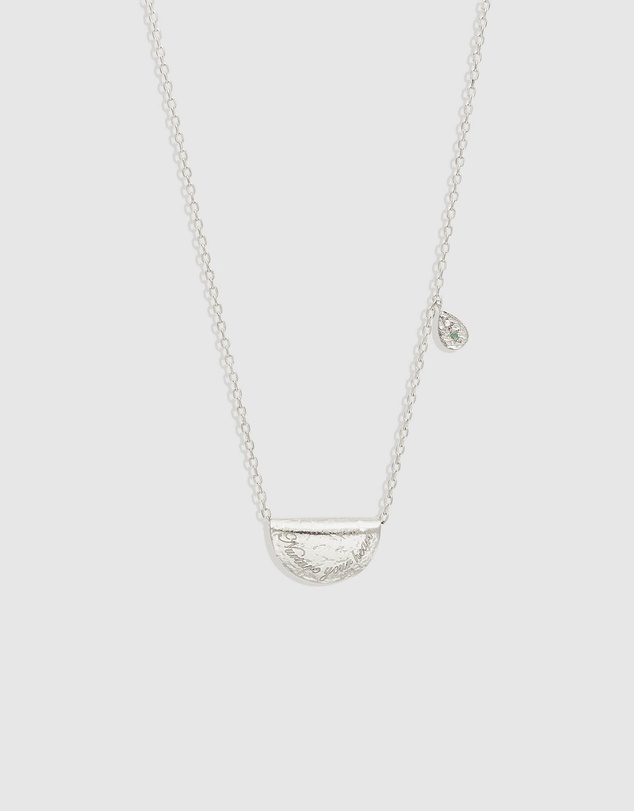 By Charlotte - Silver Lotus Birthstone Necklace - May