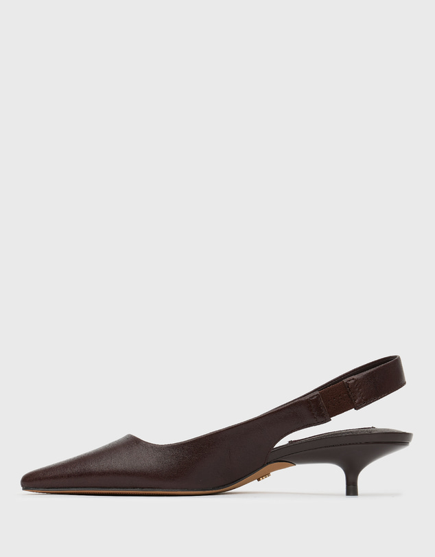 Betts - Leila Leather Slingback Stiletto Heel Pumps
