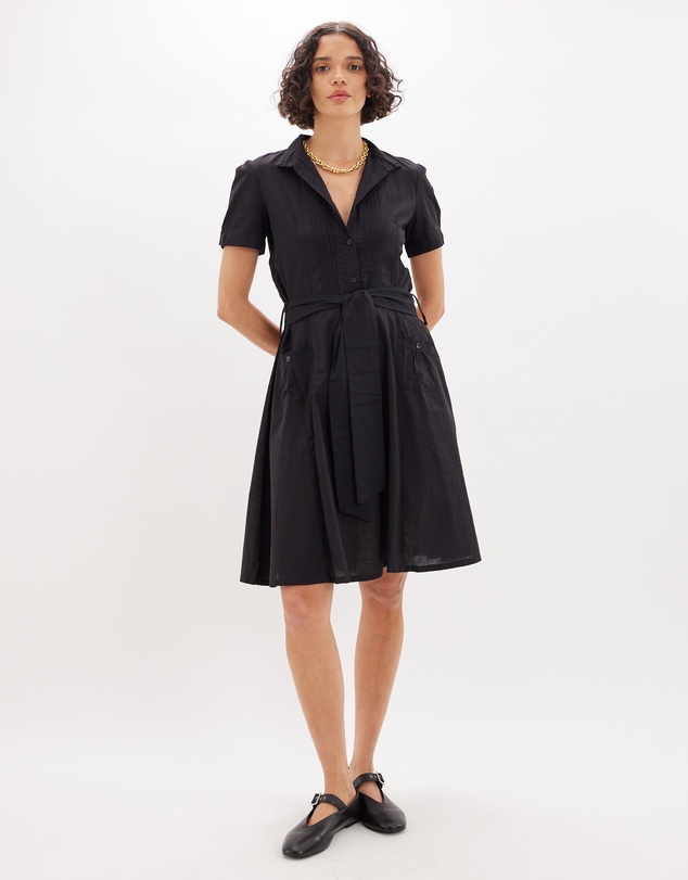 Amelius - Anita Cotton Pintucked Shirt Dress