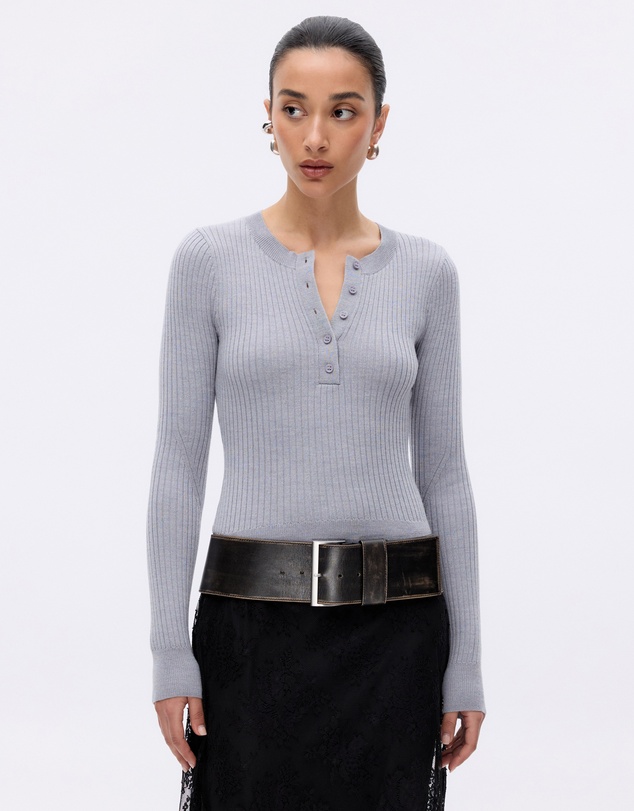 Minima Esenciales - Wren Merino Wool Rib Knit Top