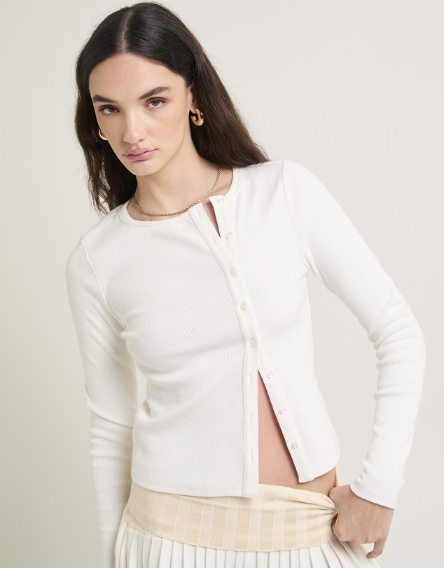 Subtitled - Maddy Button Asymmetric Top