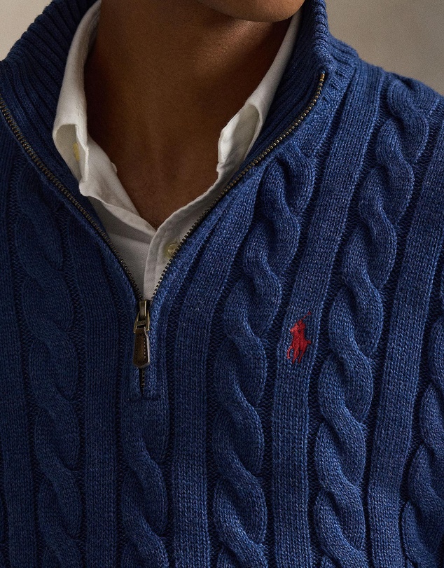Polo Ralph Lauren - Cable-Knit Cotton Quarter-Zip Sweater