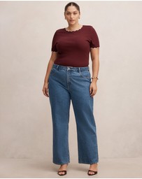 Forever New Curve - Rebecca Curve Scallop Trim T-shirt