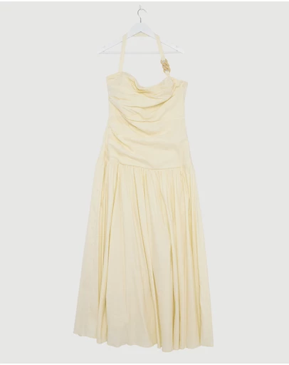 Revibe - Repaired Shona Joy Hadley Draped Halter Neck Maxi Dress - AU 16