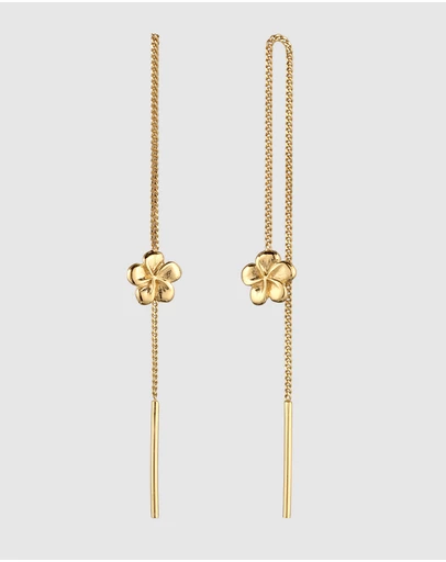 Elli Jewelry - Frangipani Drop Earrings in Gold-Plated 925 Sterling Silver
