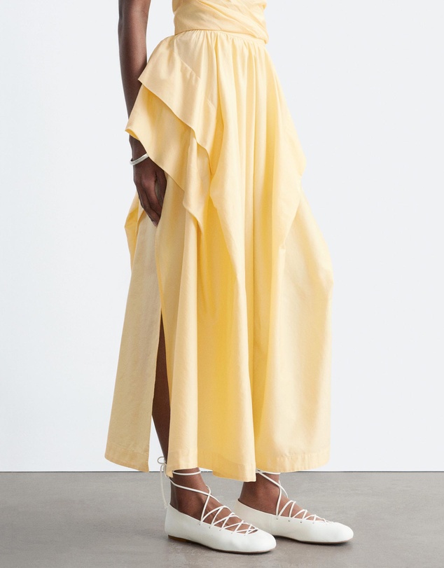& Other Stories - Gathered Cotton Midi Skirt
