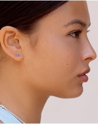 Dower & Hall - Women's 3mm Blue Sapphire Dewdrop Studs In Sterling Silver