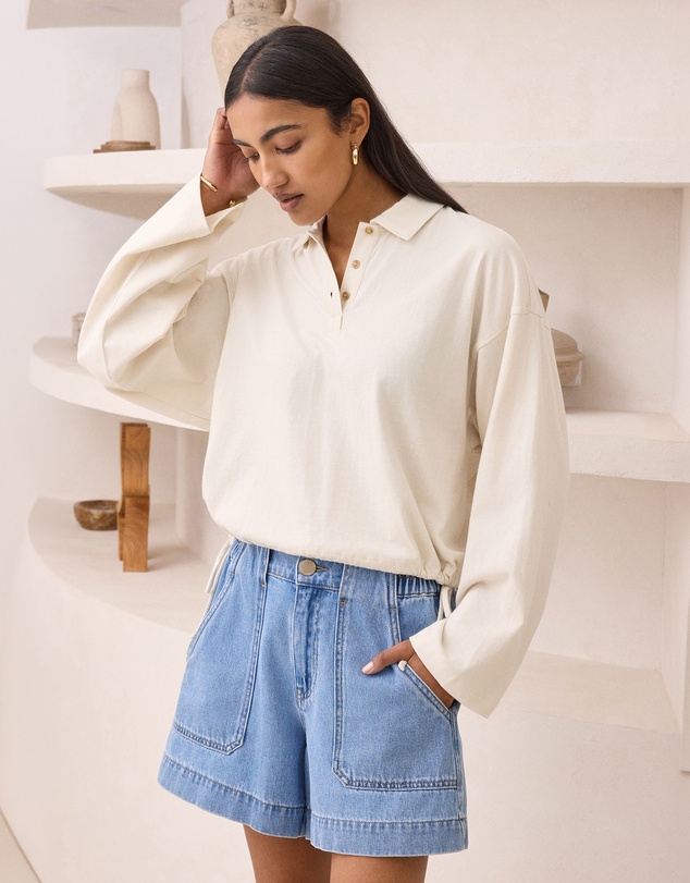 Ceres Life - Elke Collared Tie Top