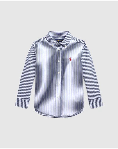 Polo Ralph Lauren - Striped Cotton Poplin Shirt - Kids - ICONIC EXCLUSIVE
