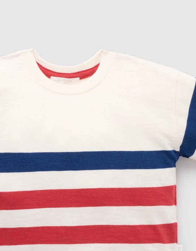 Purebaby - Striped Oversized Tee -Kids-Babies