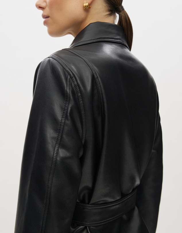 Minima Esenciales - Nervio Leather Look Trench