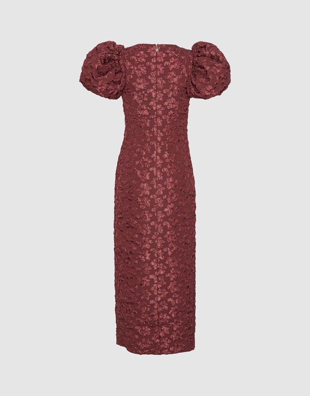 ROTATE - Jacquard Midi Puffy Dress