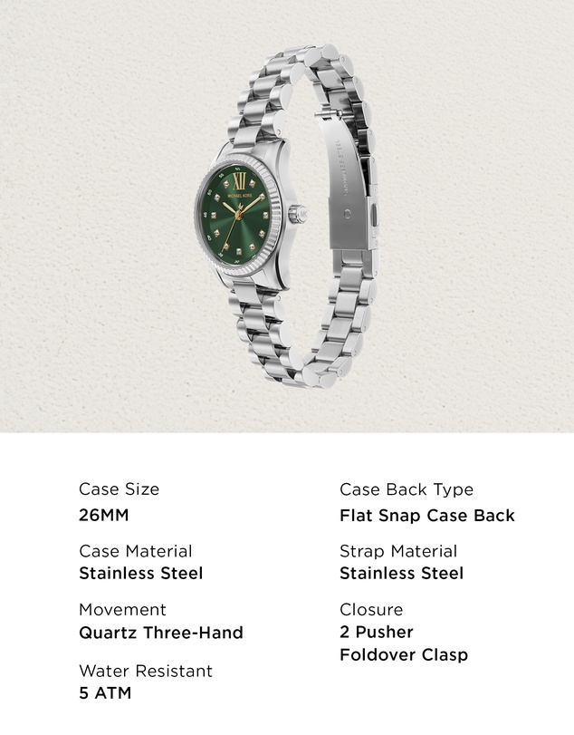 Michael Kors - Lexington Silver Tone Analogue Watch