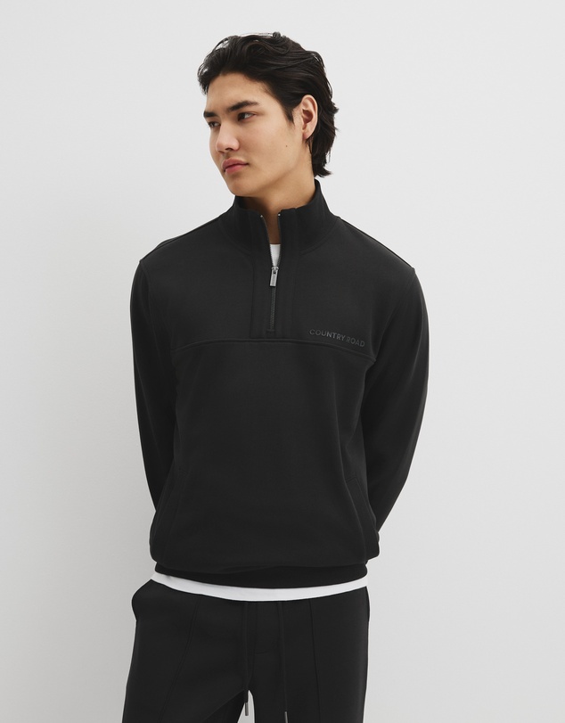 Country Road - Australian Cotton Modern Logo Half Zip Sweat
