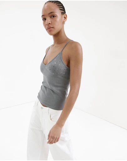 M.N.G - Sparkly Top with Fine Straps