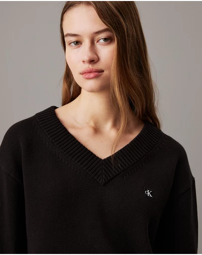 Calvin Klein Jeans - Cotton Badge V-neck Jumper