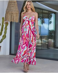 Sosandar - Paradise Print Tiered Hem Sunshine Maxi Dress