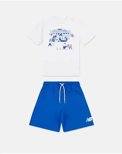 New Balance - Cheer Graphic Tee & French Terry Short Set