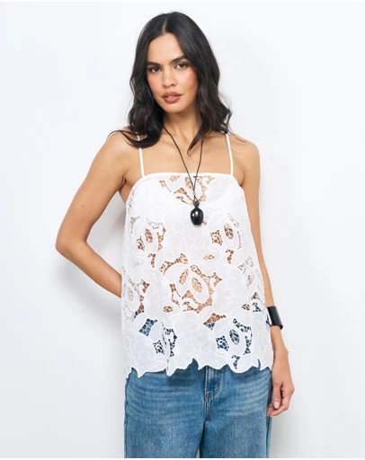 AERE - Evania Lace Tunic Top